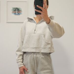Lululemon Scuba Oversized Half-Zip Hoodie size XS/S in ultra light grey